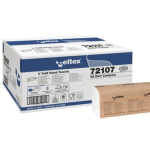 Asciugamani piegati a "V" pura cellulosa 22x22 cm 2 Veli - 12 Blister da 250 pezzi